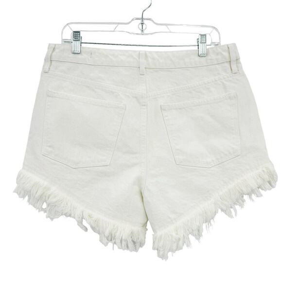 All Saints Astrid Fray Shorts High Waisted Distressed Cream White Size 30 NWT - Picture 5 of 12